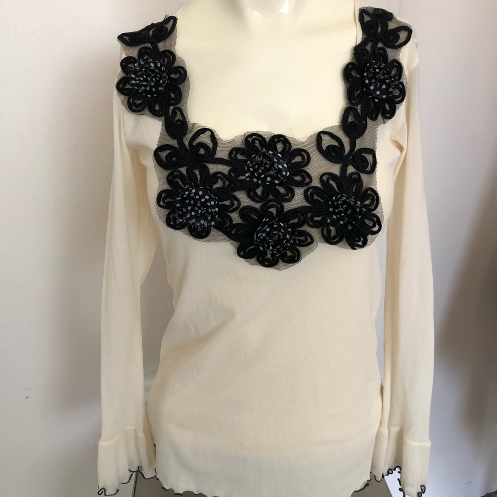 Petit Pois floral mesh shirt